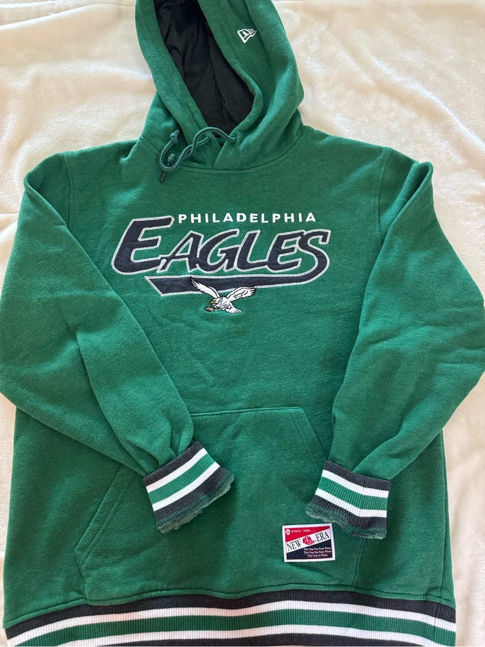 New Era Philadelphia Eagles Green Hoodie with Navy & White Accents